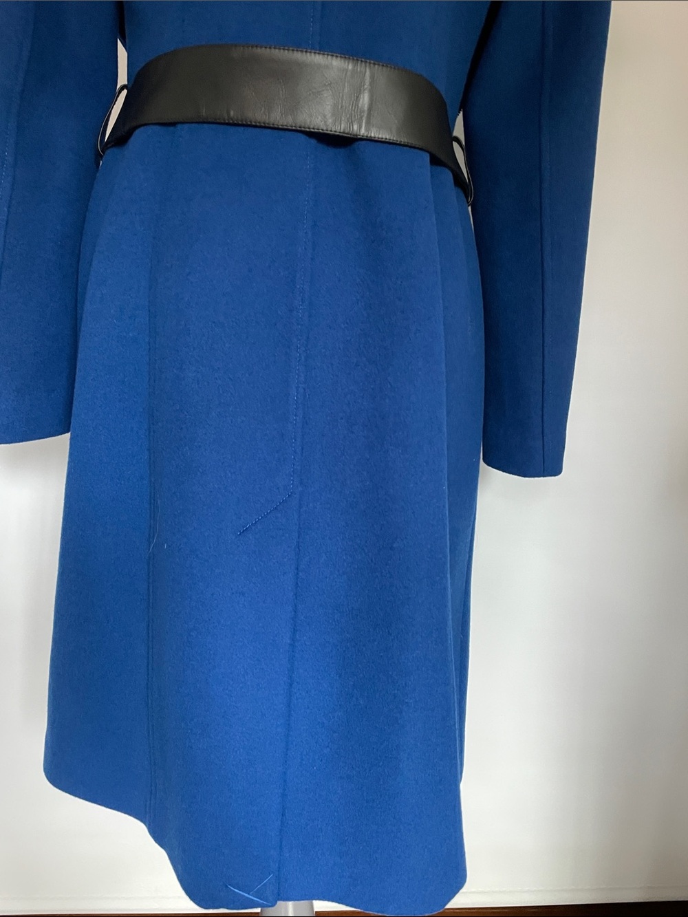 Mackage Cobalt Blue Trench Coat with Black Leather Tie Belt NWT S - Picture 8 of 13